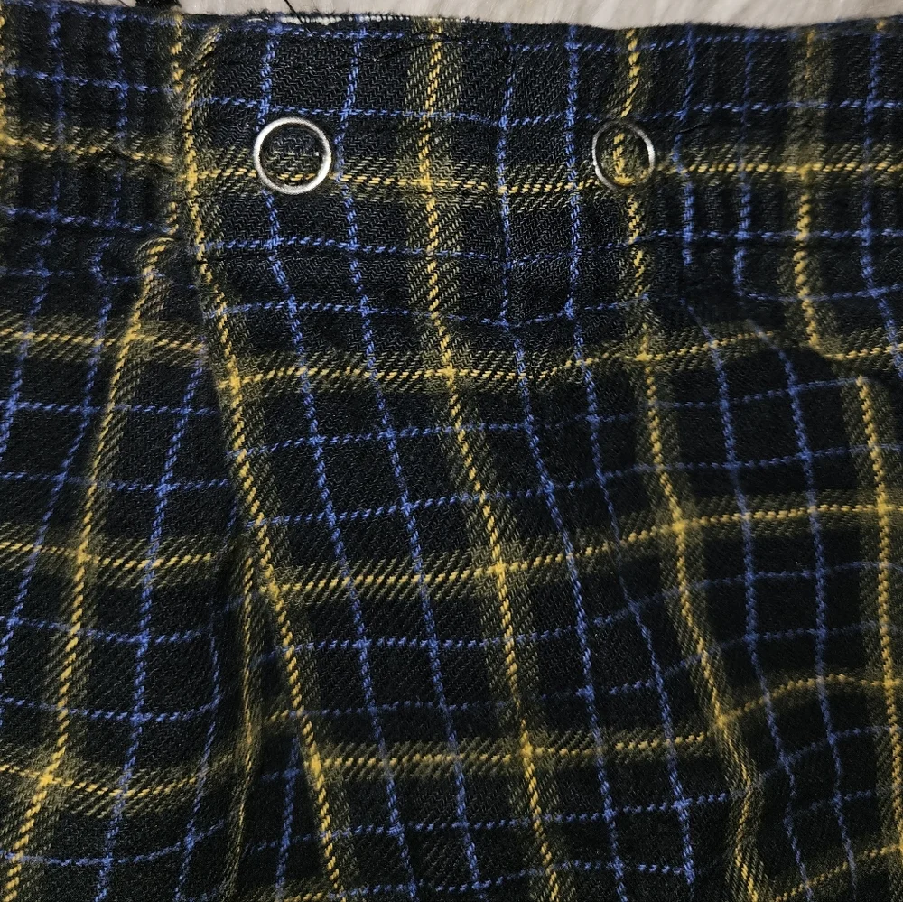 Men’s Plaid Flannel Pajama Pants – Snap Front – Elastic Waist – Size M